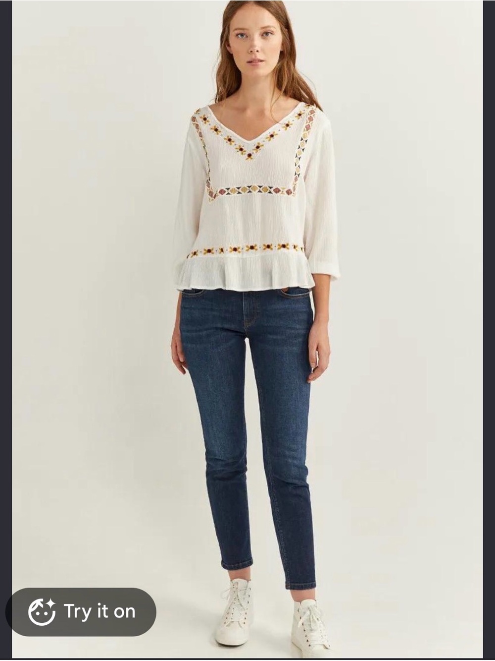 Serene Bohemian White Blouse